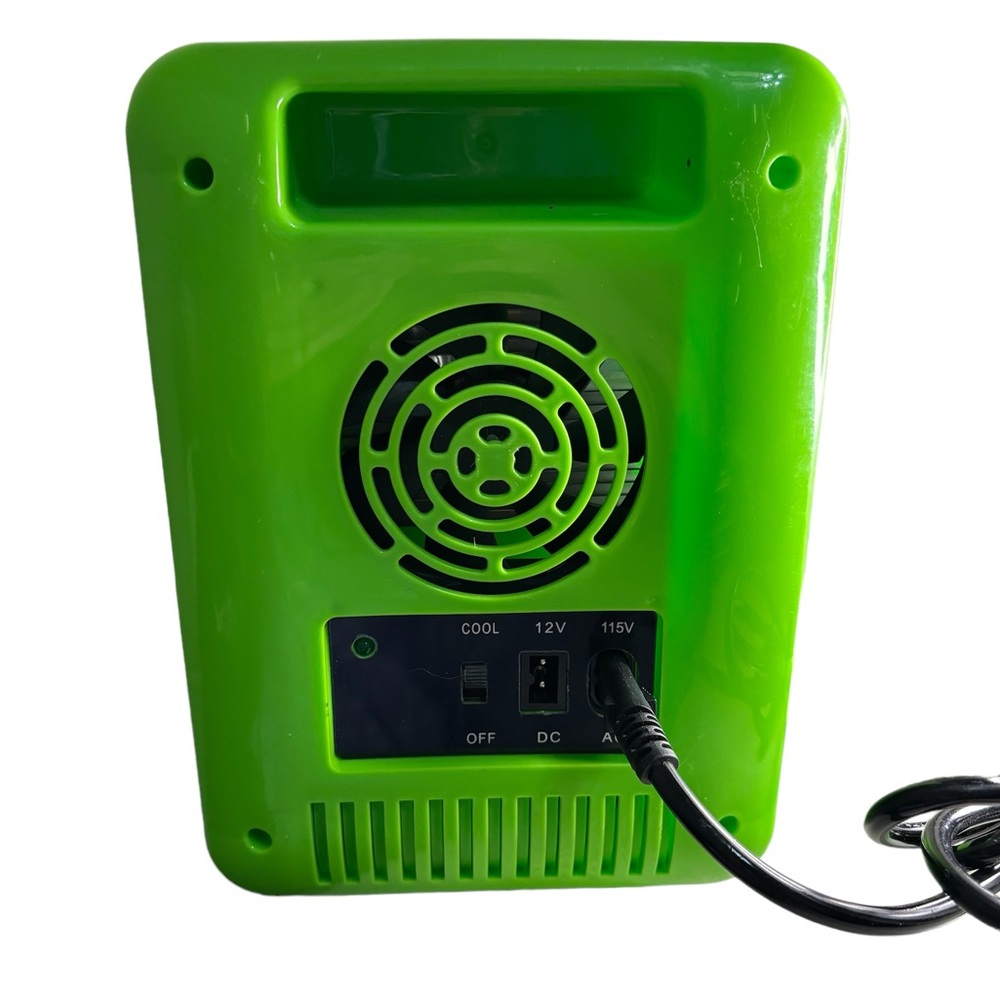 Mountain Dew 6 Can Mini Fridge Beverage Center Lime Green Logo. Works 9.5”x 7” - Picture 6 of 12